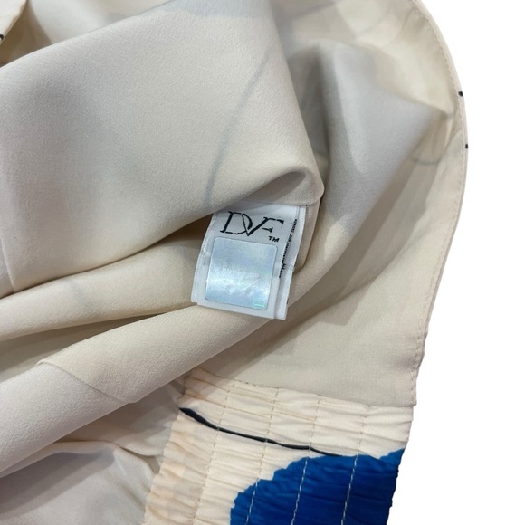 Diane Von Furstenberg Red Blue Colorful Silk Blouse Spring Summer Top Women’s 6 - Picture 4 of 8